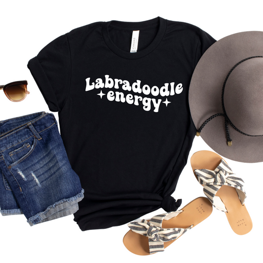 Labradoodle Energy T-Shirt - Funny Dog Lover Shirt - Cute Graphic Tee for Pet Owners - Gift for Labradoodle Fans - Dog Mama Tee
