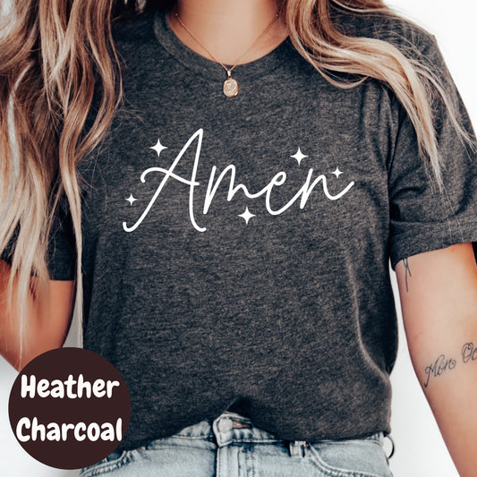Amen Shirt, Christian Faith Graphic Tee, Religious Inspirational Shirt, Bible Verse T-Shirt, District Made Tee, Jesus Lover Gift