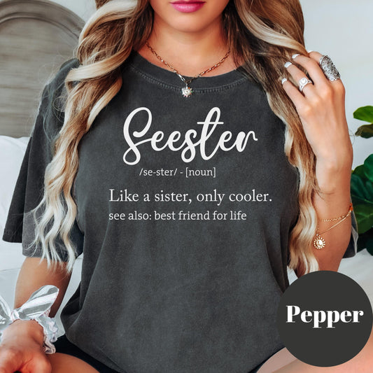 Seester Definition Comfort Colors® Shirt, Funny Sister Gift Shirt, Best Friend Tee, Cool Sister Graphic Tee, Soul Sister Shirt