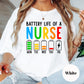 Battery Life of a Nurse Comfort Colors® Shirt, Funny Nurse Week Tee, Nursing Graphic Shirt, Healthcare Worker Gift, Exhausted Nurse Shirt