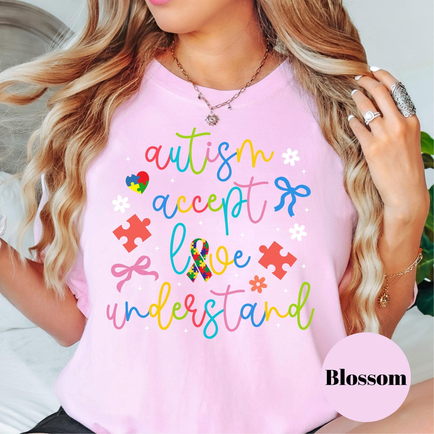 Autism Acceptance Comfort Colors® Shirt, Colorful Puzzle Piece Tee, Neurodiversity Awareness Shirt, Autism Mom Shirt, Love Understand Tee