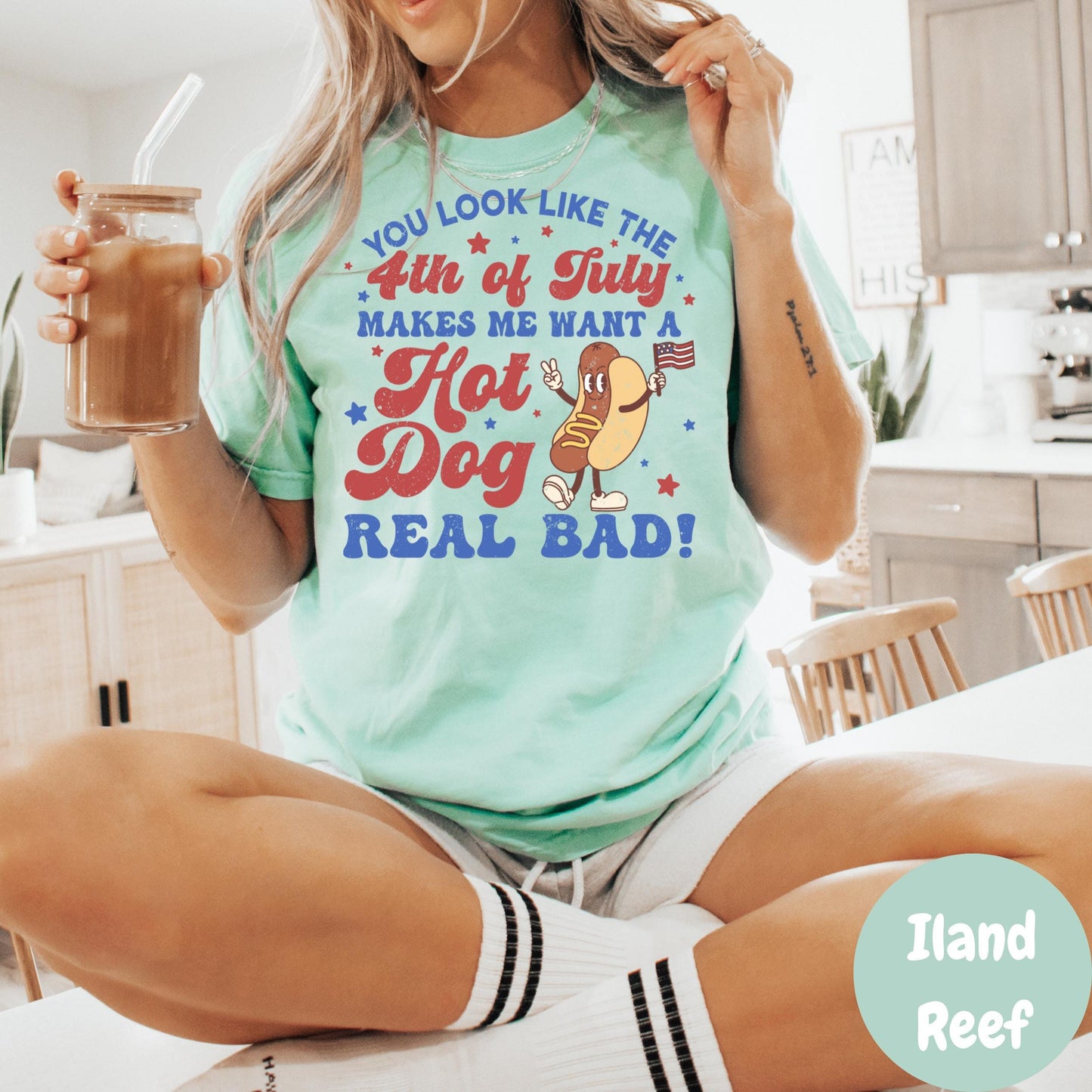 You Look Like the 4th of July Shirt, Funny Hot Dog Comfort Colors® Shirt, Patriotic Summer Tee, Retro USA Shirt, Fourth of July Graphic Tee