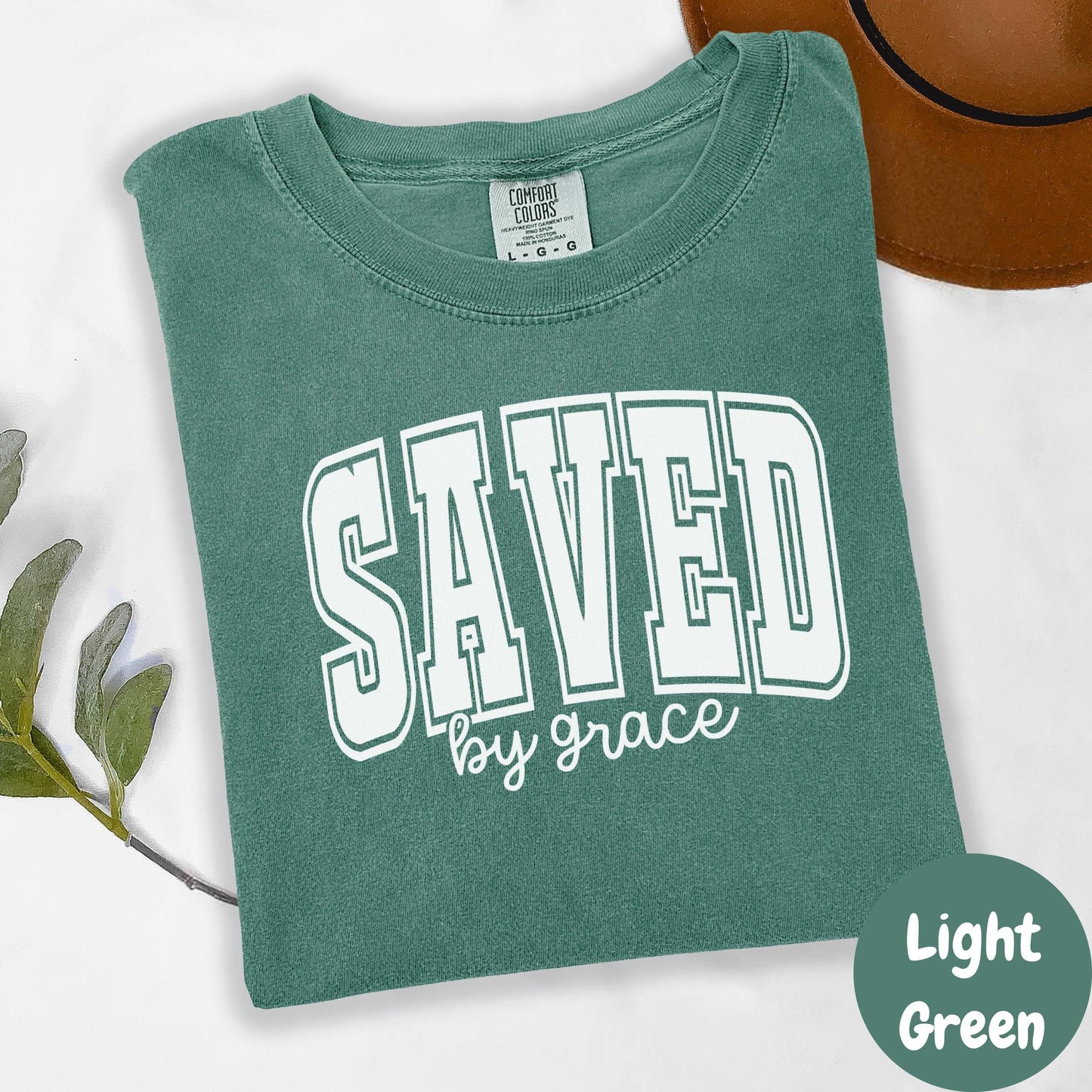 Saved by Grace Comfort Colors® Shirt, Christian Graphic Tee for Women, Faith Based Shirt, Bible Verse Shirt, Spiritual Gift for Her
