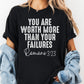 Worth More Than Failures Comfort Colors® Shirt, Romans 3:23 Christian Tee, Inspirational Bible Verse Shirt, Grace and Redemption Faith Tee