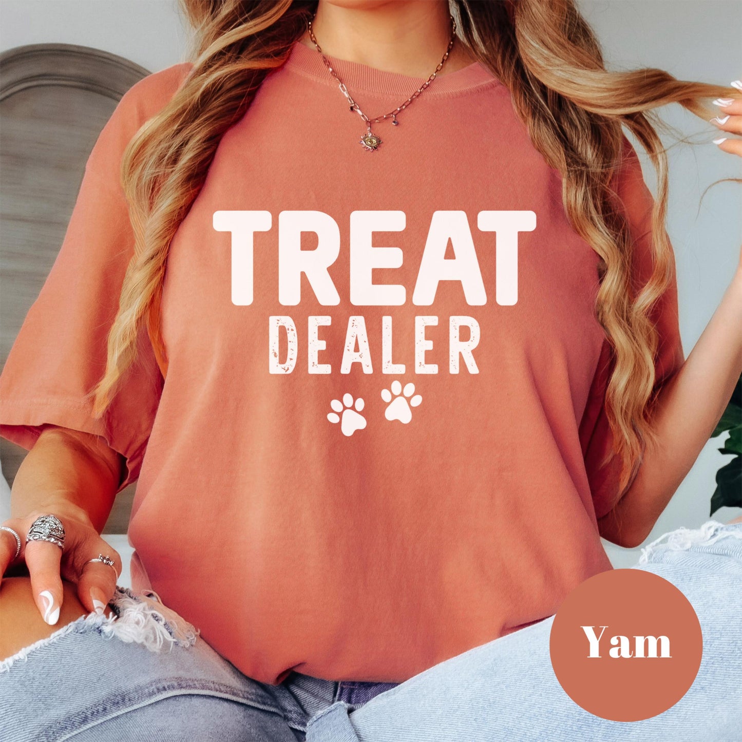Treat Dealer Comfort Colors® Shirt, Funny Dog Mom Tee, Pet Lover Graphic Shirt, Dog Walker Tee, Animal Rescue Volunteer Shirt