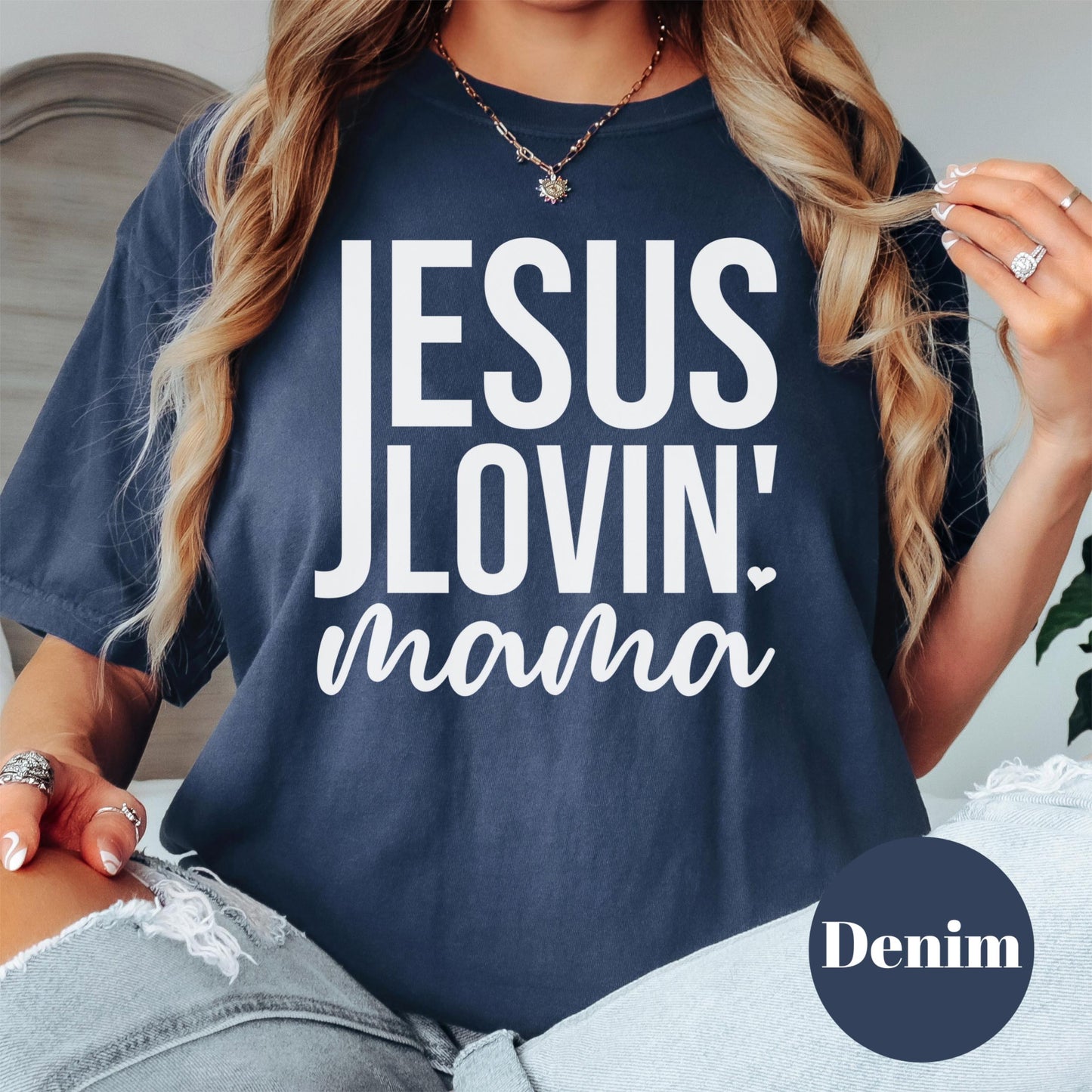 Jesus Lovin' Mama Comfort Colors® Shirt, Christian Mom Graphic Tee, Faith Shirt for Women, Worship Tee, Spiritual Motherhood Gift