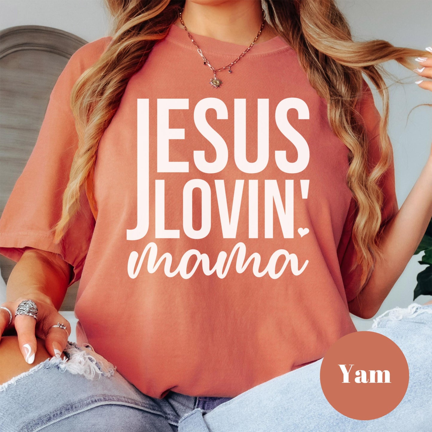 Jesus Lovin' Mama Comfort Colors® Shirt, Christian Mom Graphic Tee, Faith Shirt for Women, Worship Tee, Spiritual Motherhood Gift