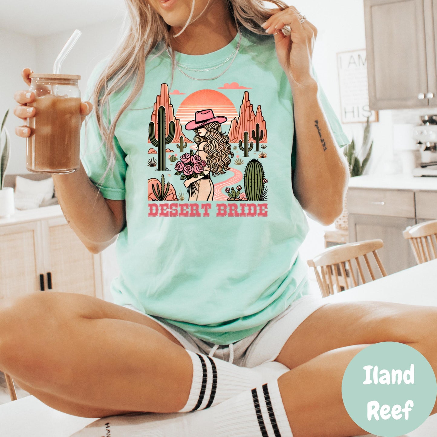 Desert Bride Comfort Colors® Shirt, Western Boho Bachelorette Tee, Cactus Wedding Shirt, Cowgirl Bride Shirt, Sunset Country Bride Gift