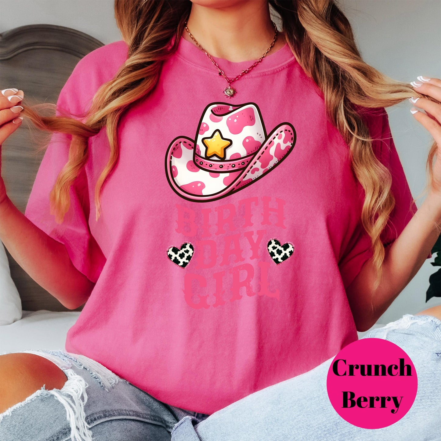 Birthday Girl Cowgirl Comfort Colors® Shirt, Pink Cowboy Hat Birthday Tee, Western Birthday Outfit, Country Party Shirt, Rodeo Birthday Gift