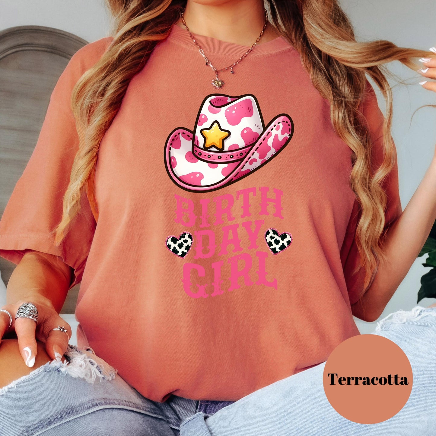 Birthday Girl Cowgirl Comfort Colors® Shirt, Pink Cowboy Hat Birthday Tee, Western Birthday Outfit, Country Party Shirt, Rodeo Birthday Gift