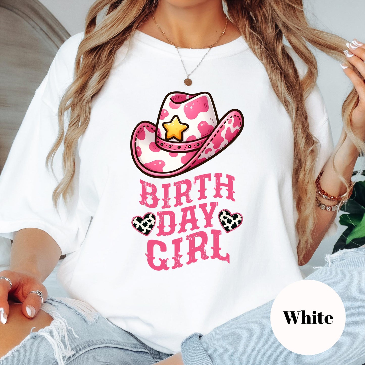 Birthday Girl Cowgirl Comfort Colors® Shirt, Pink Cowboy Hat Birthday Tee, Western Birthday Outfit, Country Party Shirt, Rodeo Birthday Gift