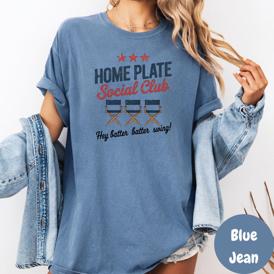 Home Plate Social Club Comfort Colors® Shirt, Baseball Mom Dugout Tee, Hey Batter Batter Shirt, Bleacher Babe Shirt, Game Day Supporter Tee