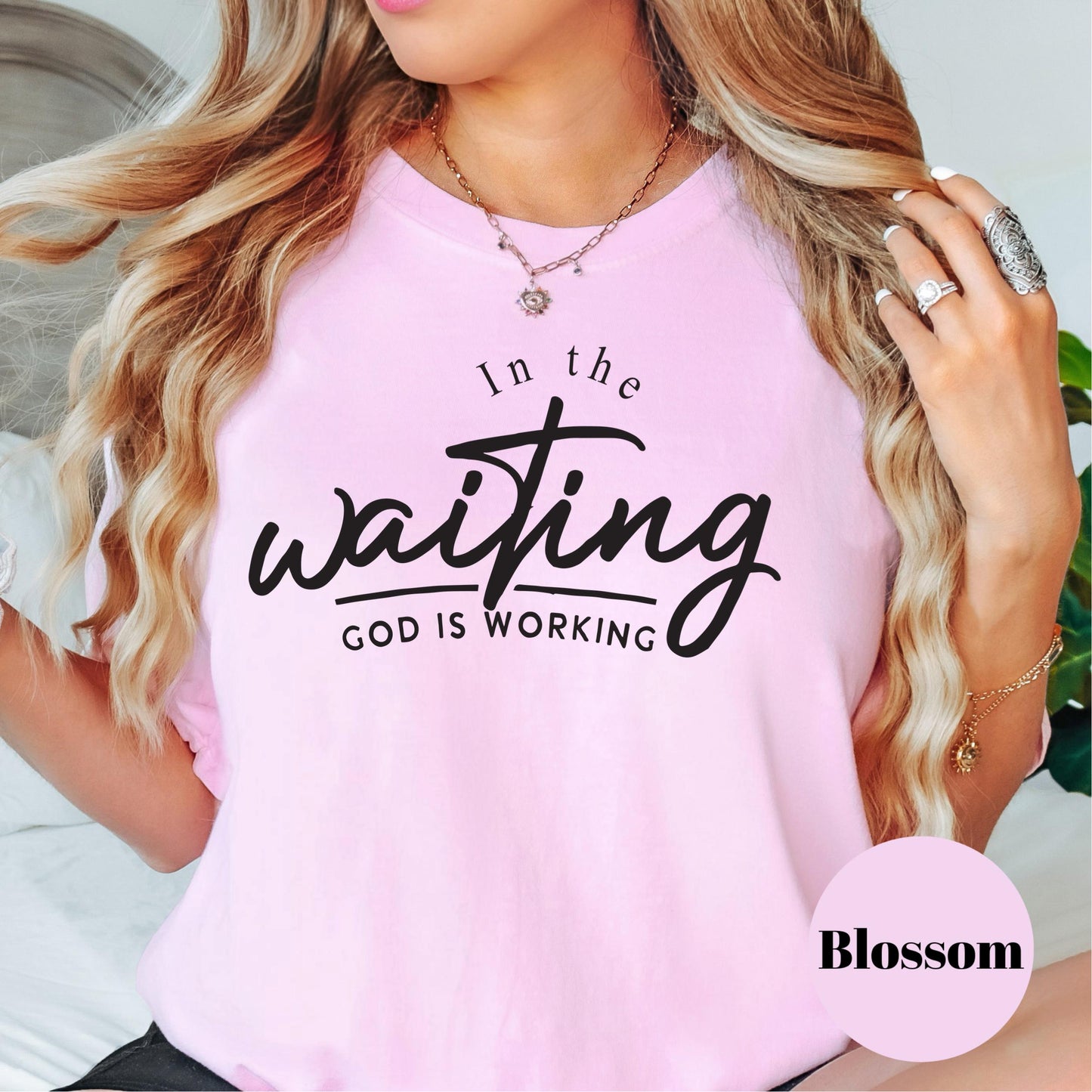 In the Waiting God Is Working Comfort Colors® Shirt, Faith Based Christian Tee, Encouraging Bible Shirt, Trust God Shirt, Inspirational Tee