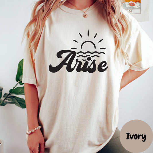 Arise Comfort Colors® Shirt, Christian Shirt for Women, Bible Inspired Faith Shirt, Motivational Scripture Tee, Minimalist Jesus Shirt