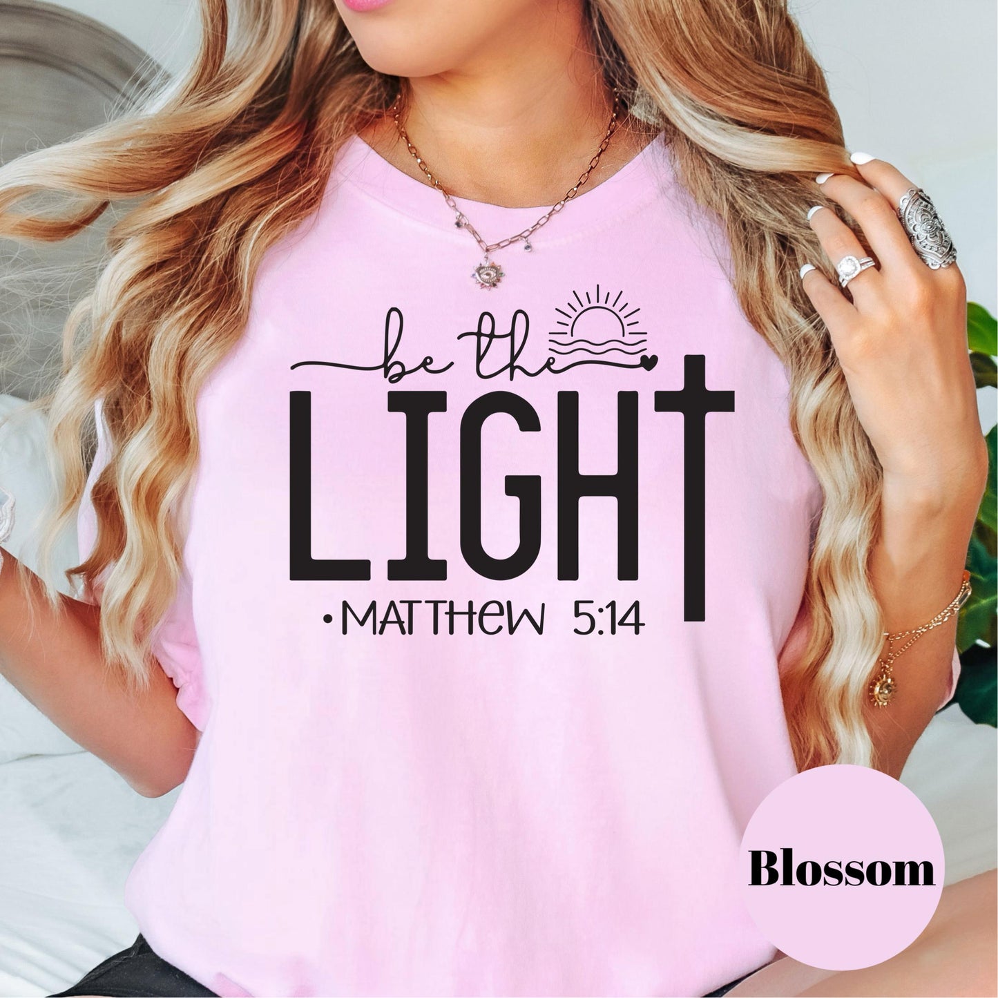Be the Light Comfort Colors® Shirt, Matthew 5:14 Bible Verse Shirt, Christian Encouragement Tee, Inspirational Scripture Shirt for Women