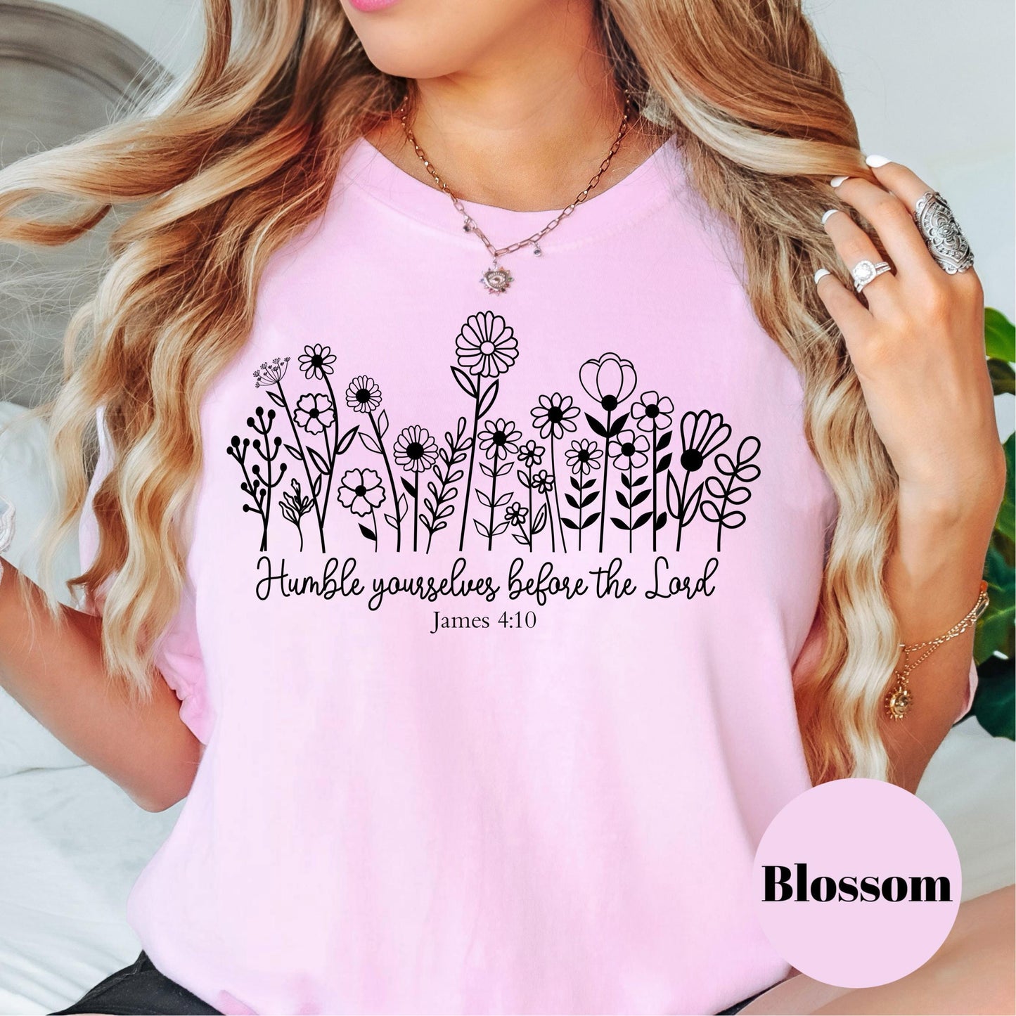 James 4:10 Bible Verse Shirt, Comfort Colors® Shirt, Humble Yourselves Shirt, Christian Floral Tee, Faith Shirt, Scripture Gift for Her