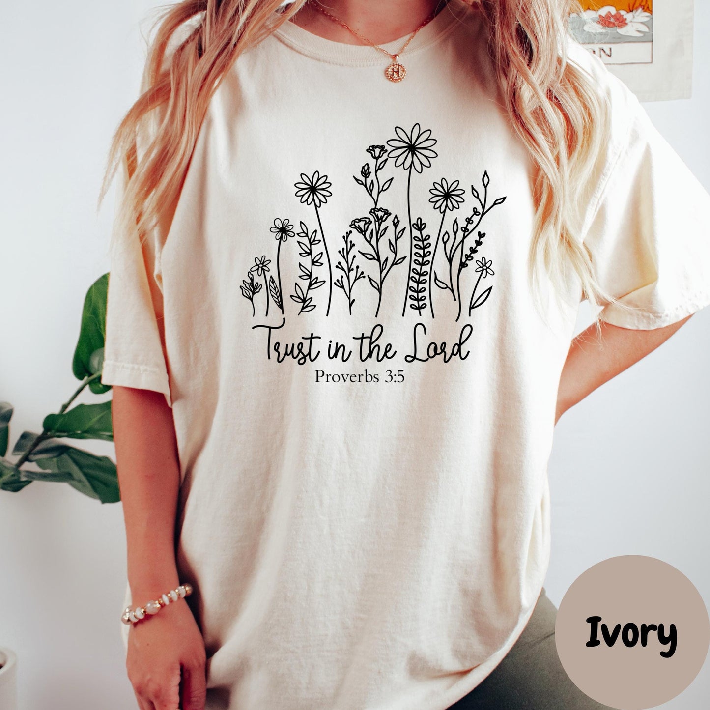 Proverbs 3:5 Bible Verse Shirt, Comfort Colors® Shirt, Trust in the Lord Tee, Christian Shirt, Scripture Shirt, Faith-Based Gift for Her