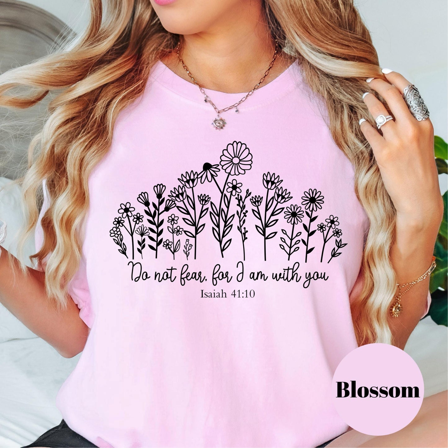 Do Not Fear Isaiah 41:10 Shirt, Floral Comfort Colors® Shirt, Bible Verse Shirt, Christian Shirt for Women, Scripture Tee, Faith Gift Idea