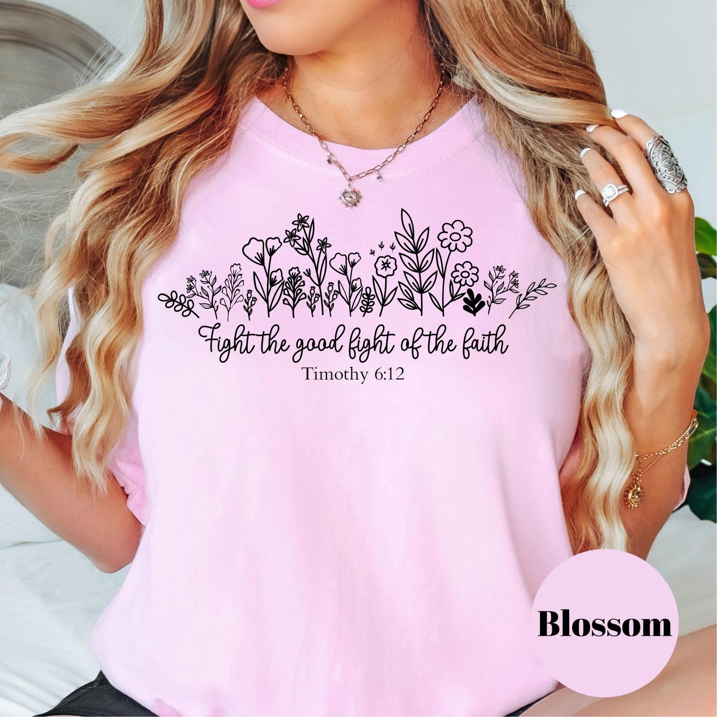 Fight the Good Fight Shirt, Timothy 6:12 Comfort Colors® Shirt, Bible Verse Shirt, Christian Shirt for Women, Scripture Tee, Faith Apparel