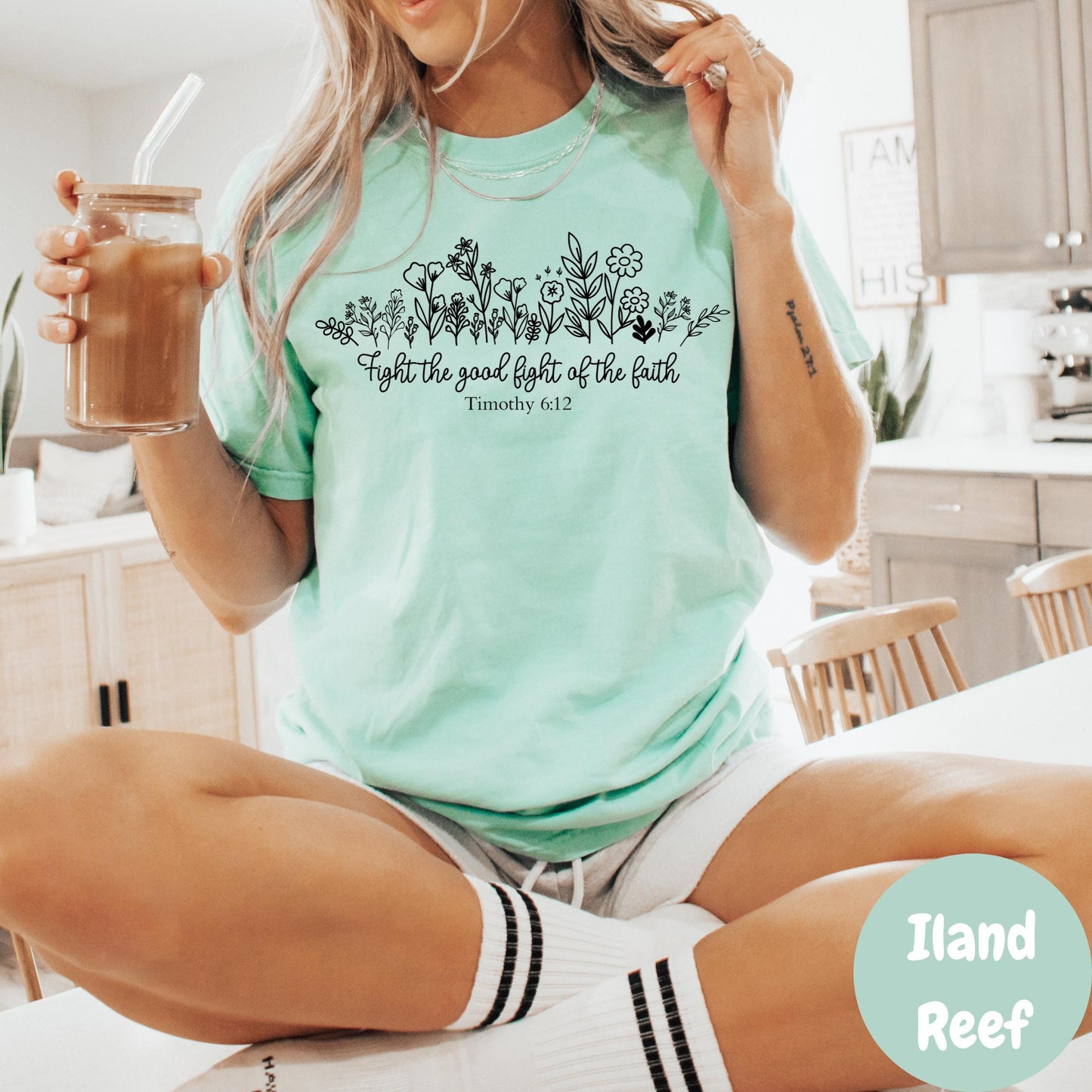 Fight the Good Fight Shirt, Timothy 6:12 Comfort Colors® Shirt, Bible Verse Shirt, Christian Shirt for Women, Scripture Tee, Faith Apparel