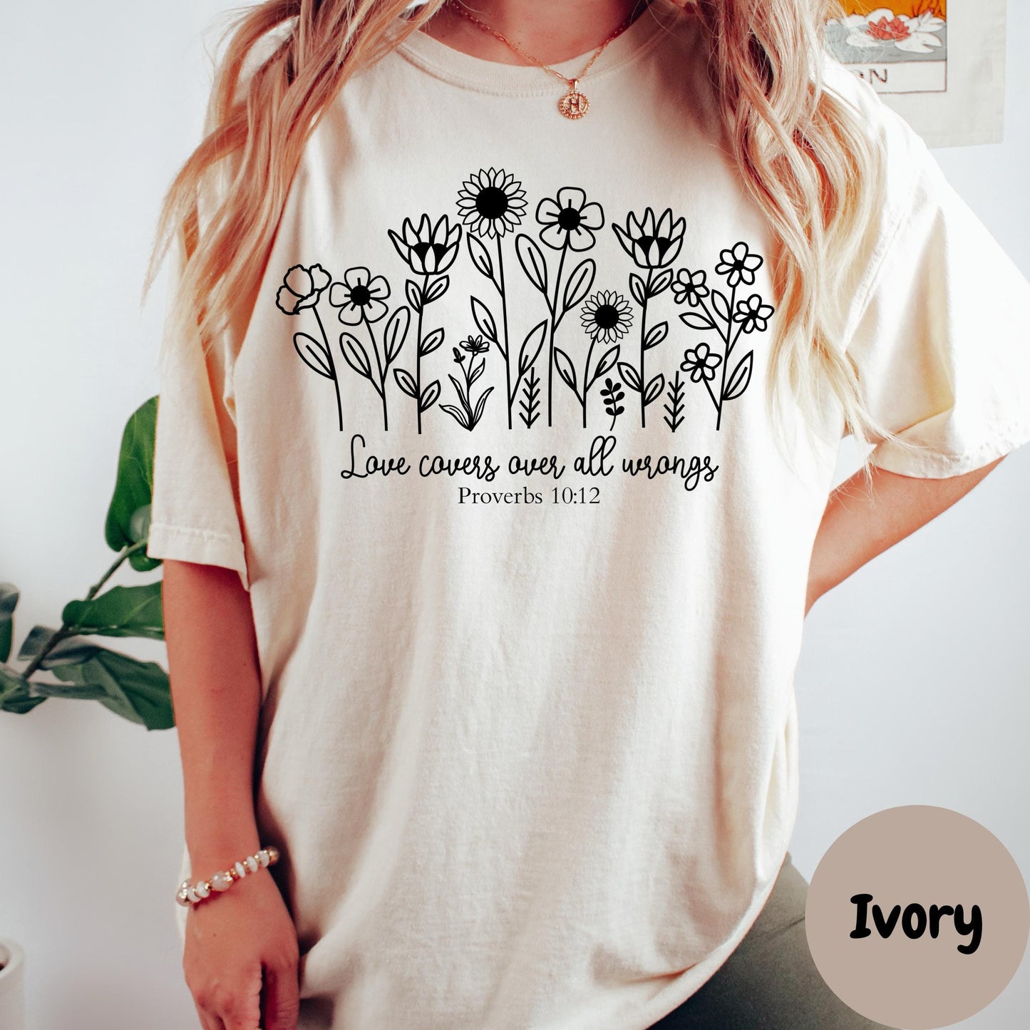 Love Covers All Wrongs Shirt, Proverbs 10:12 Comfort Colors® Shirt, Christian Shirt, Scripture Shirt, Faith Gift for Women, Bible Verse Tee