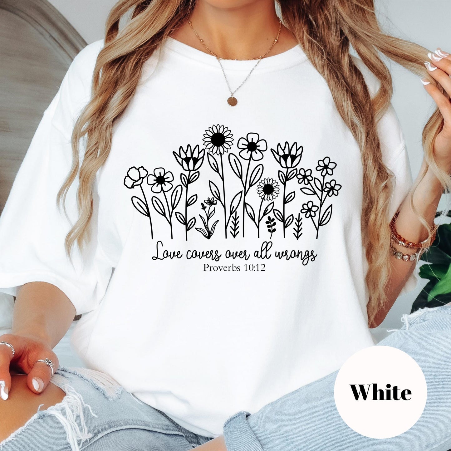 Love Covers All Wrongs Shirt, Proverbs 10:12 Comfort Colors® Shirt, Christian Shirt, Scripture Shirt, Faith Gift for Women, Bible Verse Tee