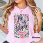 He Is Risen Shirt, Luke 24:6 Comfort Colors® Shirt, Easter Christian Tee, Floral Bible Verse Shirt for Women, Faith-Based Resurrection Tee