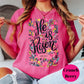 He Is Risen Shirt, Luke 24:6 Comfort Colors® Shirt, Easter Christian Tee, Floral Bible Verse Shirt for Women, Faith-Based Resurrection Tee