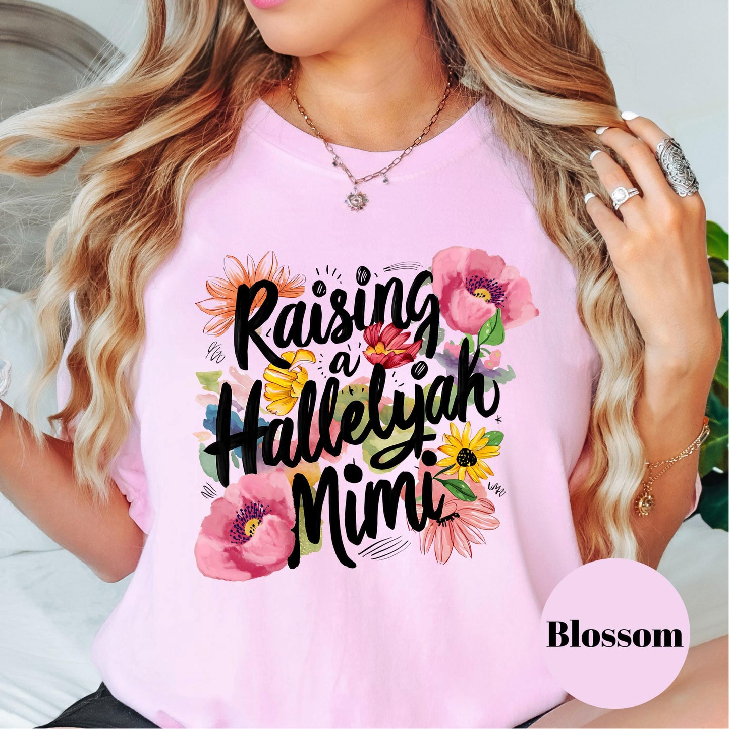 Raising a Hallelujah Mimi Shirt, Comfort Colors® Mimi Tee, Christian Grandmother Shirt, Faith-Based Floral Gift for Mimi, Praise Tee