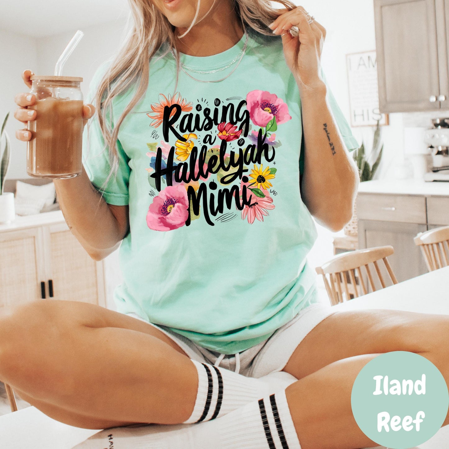 Raising a Hallelujah Mimi Shirt, Comfort Colors® Mimi Tee, Christian Grandmother Shirt, Faith-Based Floral Gift for Mimi, Praise Tee