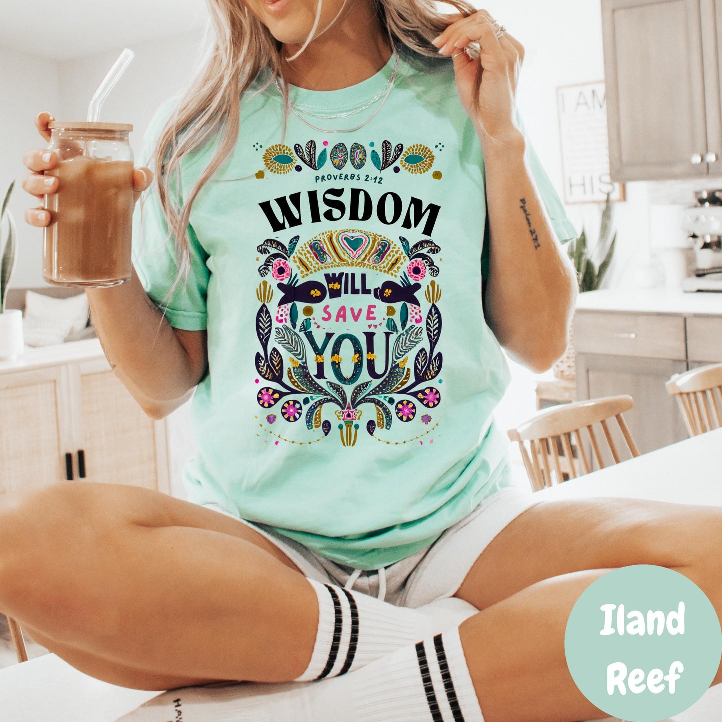 Wisdom Will Save You Shirt, Comfort Colors® Proverbs 2:12 Tee, Colorful Christian Shirt, Faith and Wisdom Floral Shirt, Scripture Tee