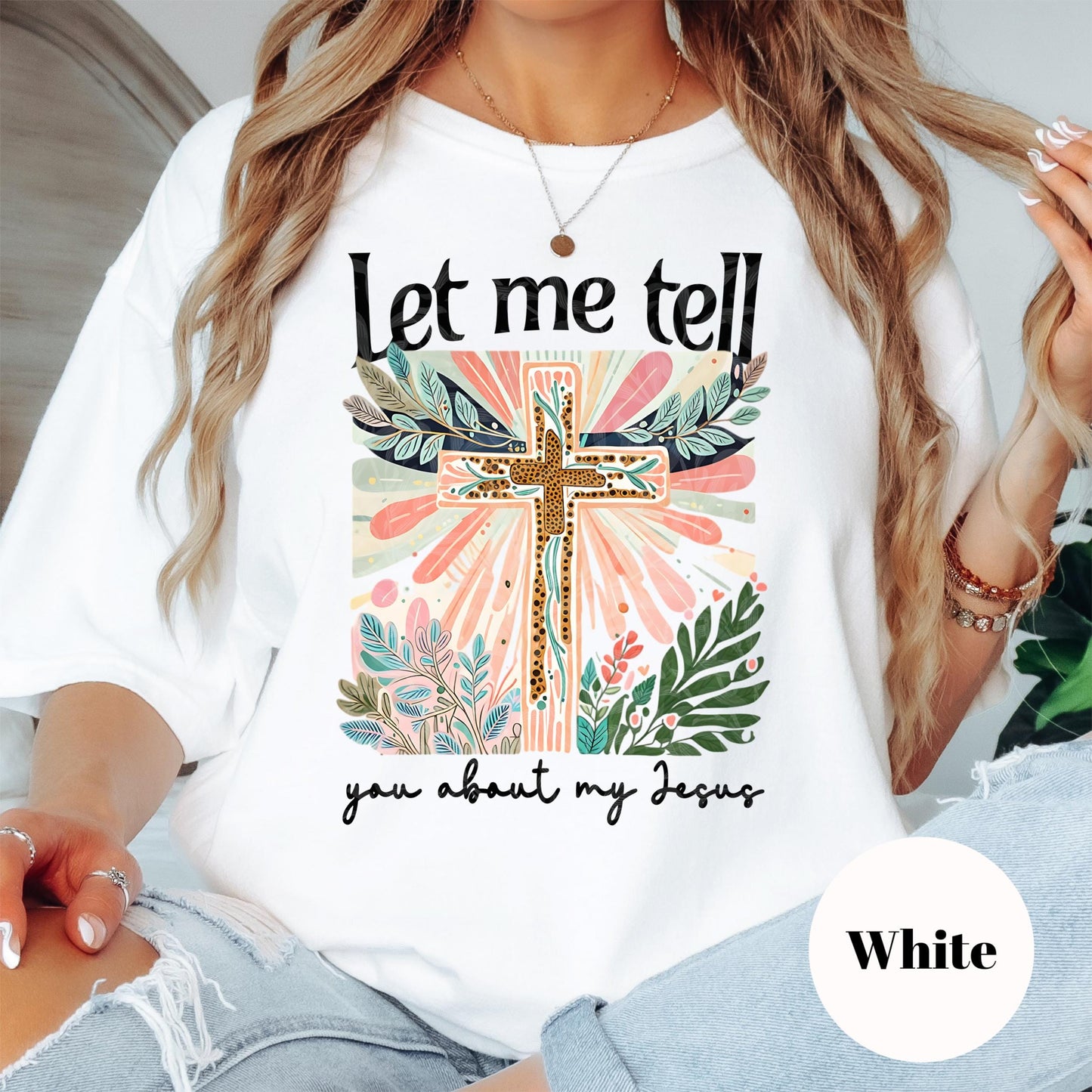 Let Me Tell You About My Jesus Shirt, Comfort Colors® Christian Shirt, Bold Faith Cross Tee, Leopard Print Cross Shirt, Jesus Lover Gift