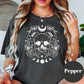 Moon Skull Shirt, Comfort Colors® Gothic Floral Tee, Witchy Aesthetic Shirt, Crescent Moon Graphic Tee, Boho Shirt, Skull and Rose Shirt