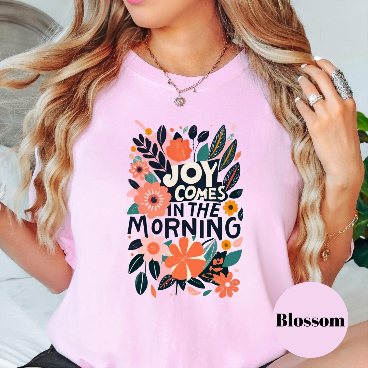 Joy Comes in the Morning Shirt, Comfort Colors® Bible Verse Tee, Christian Shirt, Faith-Based Gift for Her, Encouraging Scripture Shirt