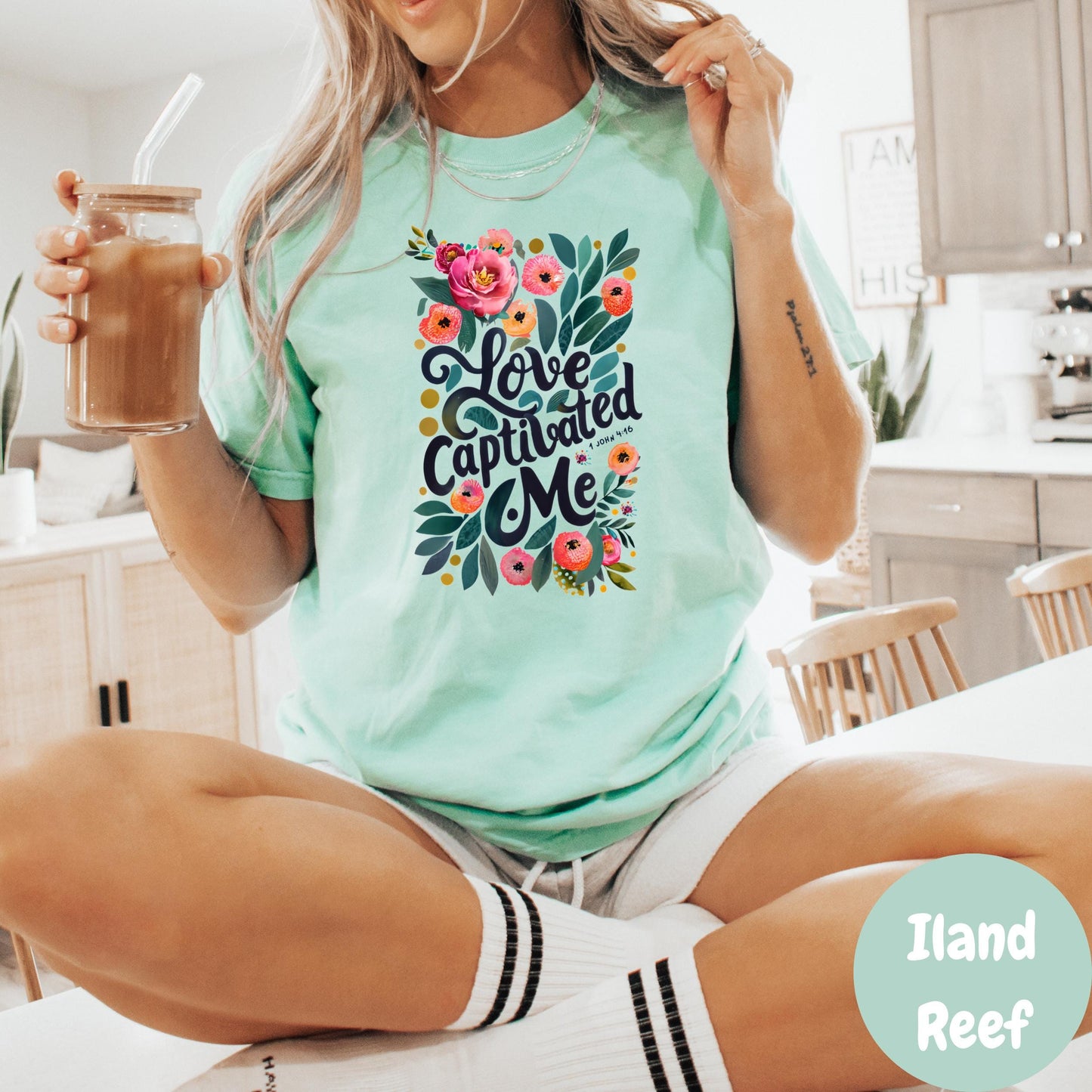 Love Captivated Me Shirt, Comfort Colors® Bible Verse Tee, Song of Songs 4:9 Shirt, Floral Christian Shirt, Faith-Based Shirt for Women