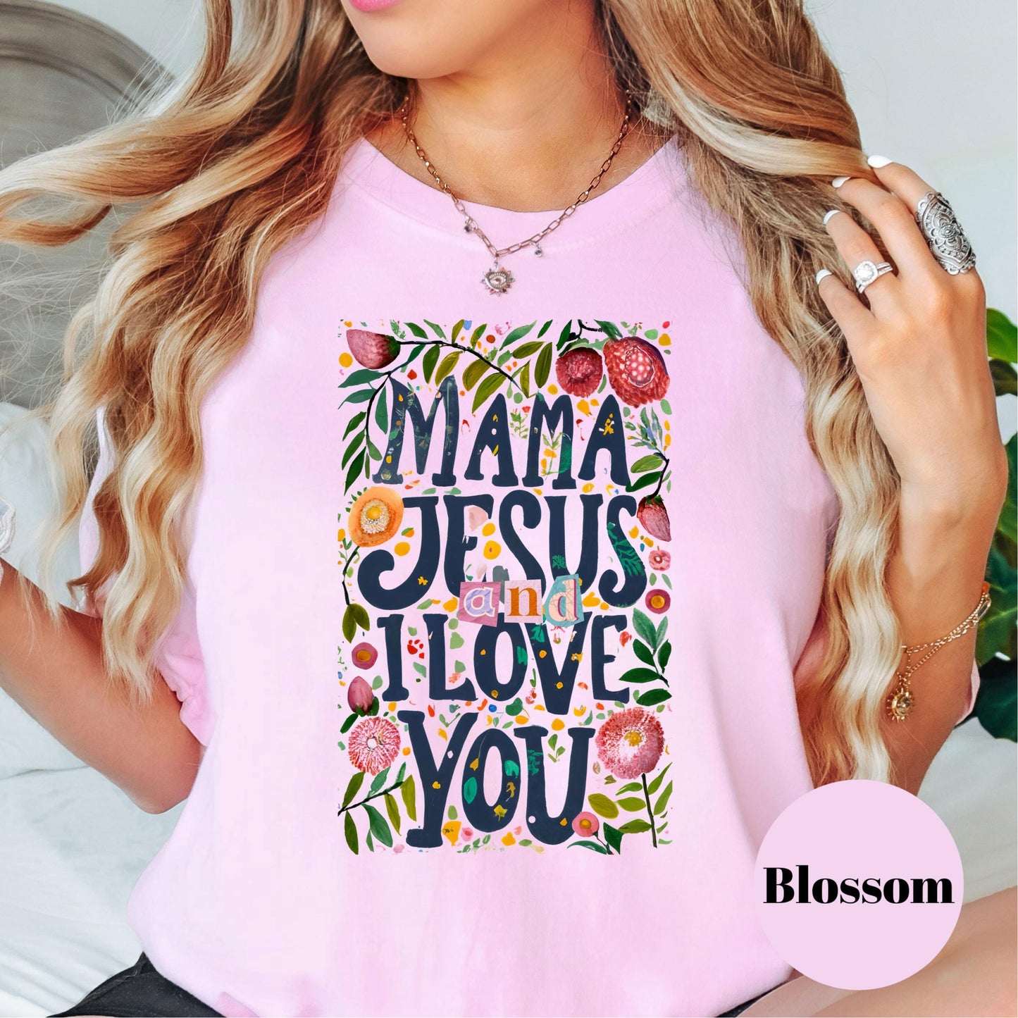 Mama Jesus and I Love You Shirt, Comfort Colors® Christian Mom Tee, Cute Faith Shirt for Her, Bible Verse Gift, Mama Life Tee