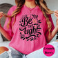 Be the Light Comfort Colors® Shirt, Christian Floral Tee, Faith Graphic Shirt for Women, Inspirational Bible Verse Shirt, Positive Gift Tee