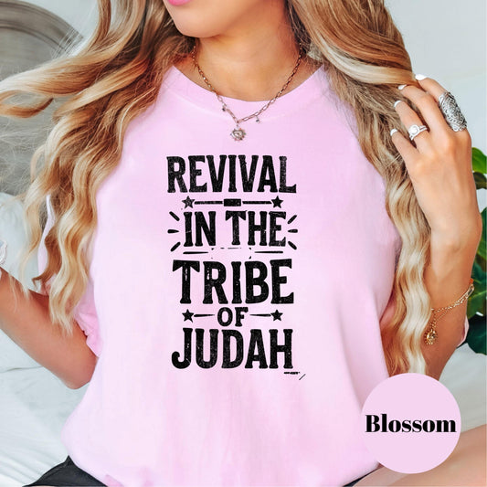 Tribe of Judah Revival Shirt, Christian Comfort Colors® Tee, Bold Faith Statement Shirt, Worship Team Shirt, Revival Shirt for Believers