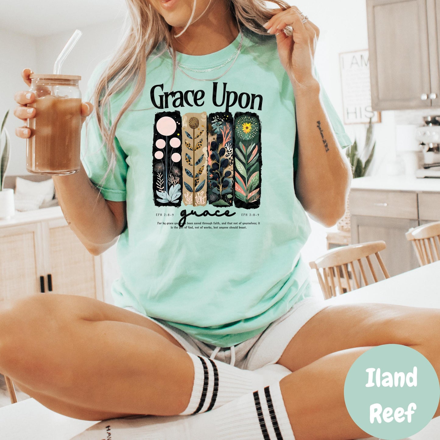 Grace Upon Grace Shirt, Ephesians 2:8 Tee, Comfort Colors® Christian Shirt, Faith Graphic Tee, Bible Verse Shirt, Grace Scripture Gift