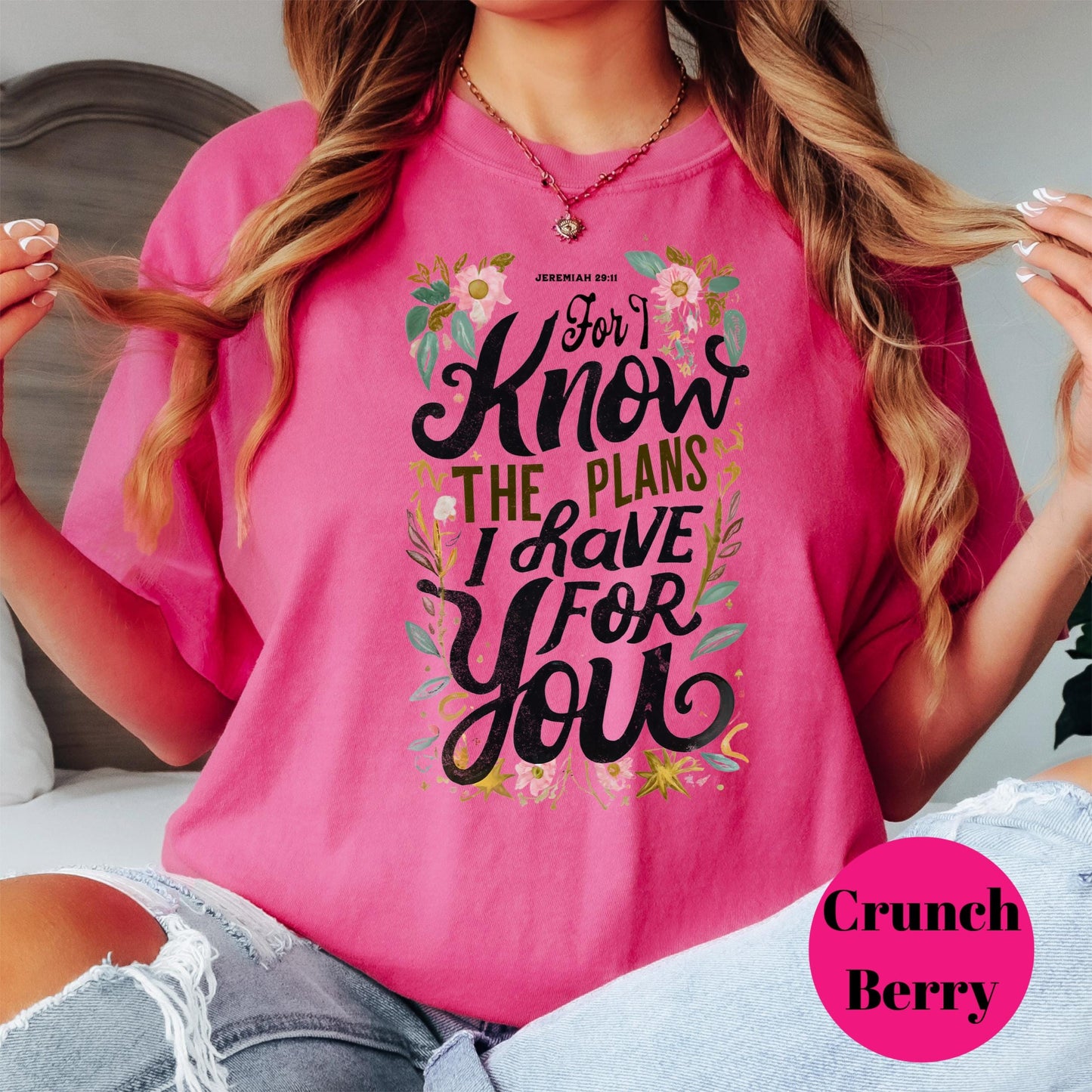 Jeremiah 29:11 Shirt, Bible Verse Christian Tee, Comfort Colors® Scripture Shirt, Know the Plans Shirt, Faith Based Gift for Her
