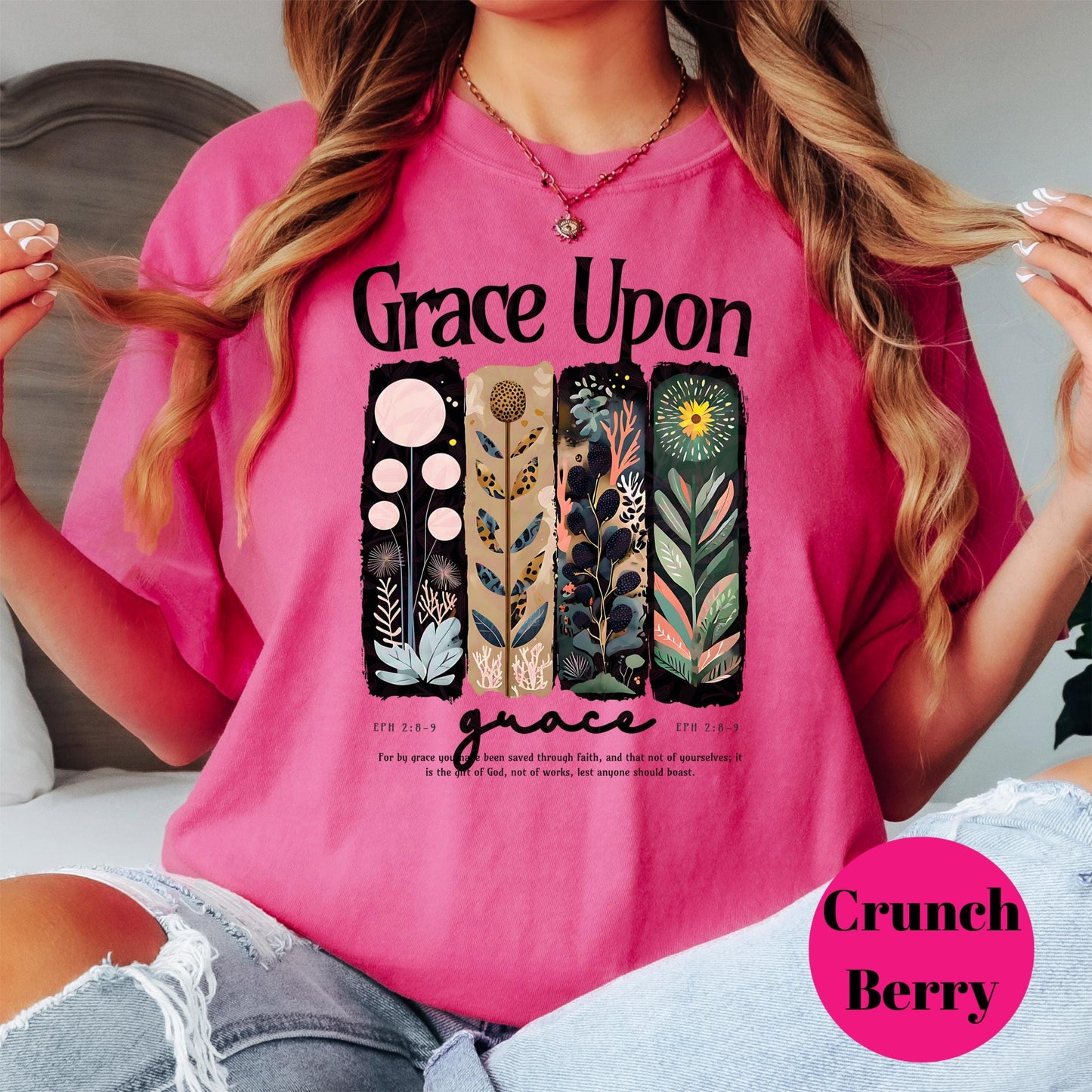 Grace Upon Grace Shirt, Ephesians 2:8 Tee, Comfort Colors® Christian Shirt, Faith Graphic Tee, Bible Verse Shirt, Grace Scripture Gift