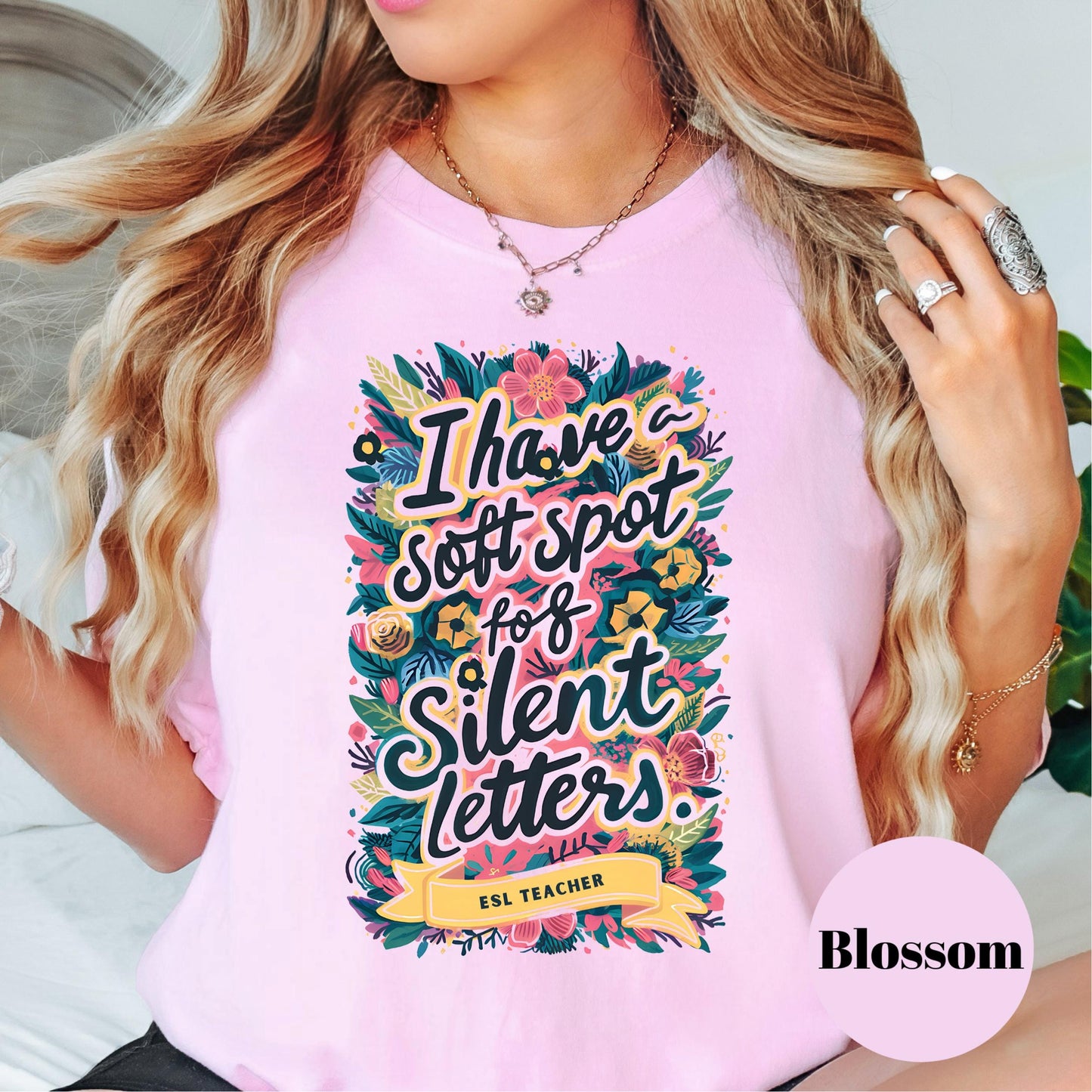 I Have a Soft Spot for Silent Letters Shirt, Funny ESL Teacher Comfort Colors® Tee, Colorful Language Arts Shirt, Grammar Gift