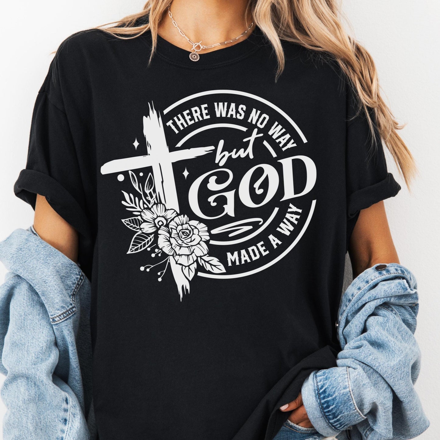 But God Made a Way Shirt, Comfort Colors® Christian Tee, Faith Shirt for Women, Bible Verse Shirt, Inspirational Jesus Tee, Cross Shirt