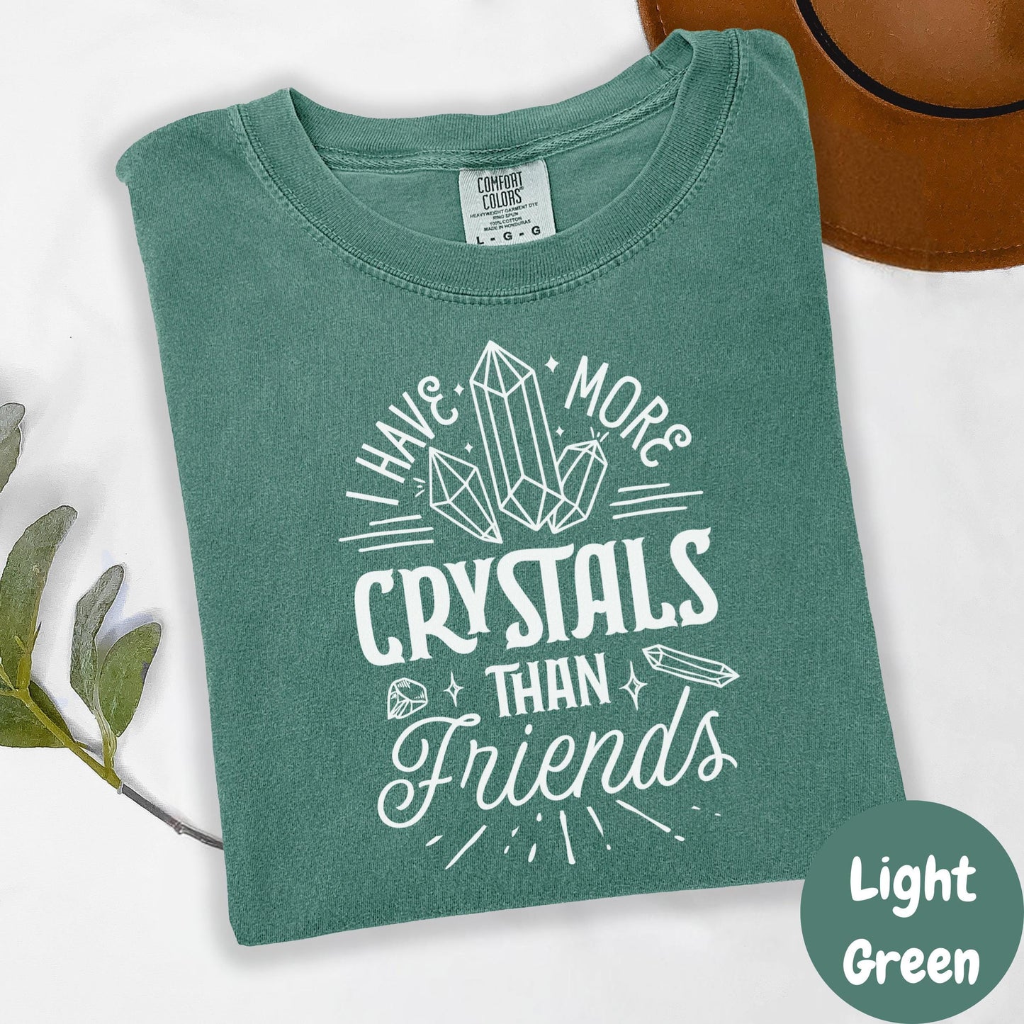 I Have More Crystals Than Friends Shirt, Comfort Colors® Witchy Tee, Funny Spiritual Shirt, Crystal Lover Gift, Introvert Graphic Tee