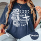 God Is My Strength Shirt, Comfort Colors® Christian Tee, Psalm 28:7 Lion and Floral Faith Shirt, Inspirational Scripture Shirt, Jesus Tee