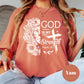 God Is My Strength Shirt, Comfort Colors® Christian Tee, Psalm 28:7 Lion and Floral Faith Shirt, Inspirational Scripture Shirt, Jesus Tee