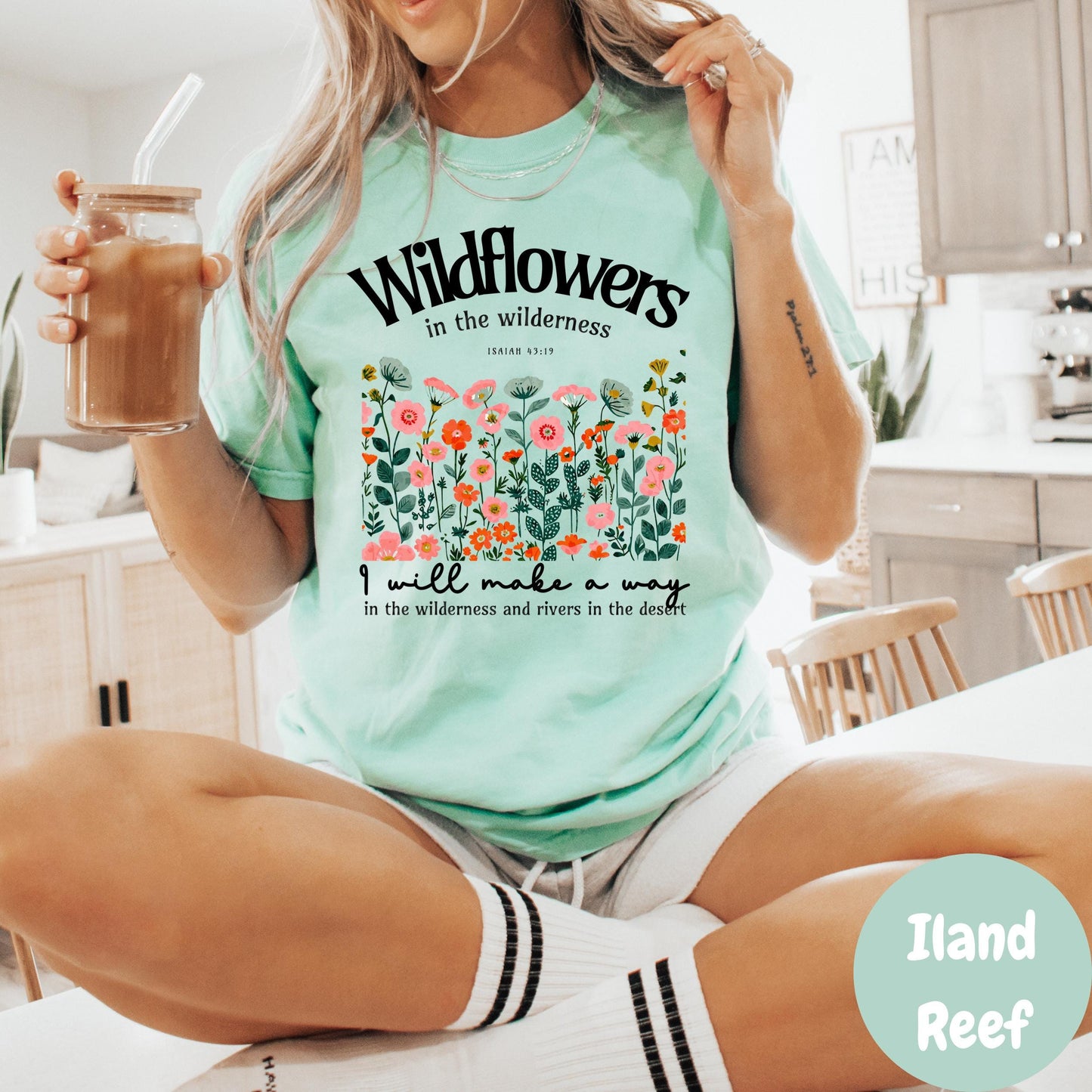 Wildflowers in the Wilderness Shirt, Comfort Colors® Faith Tee, Isaiah 43:19 Bible Verse Shirt, Christian Floral Tee, Inspirational Gift