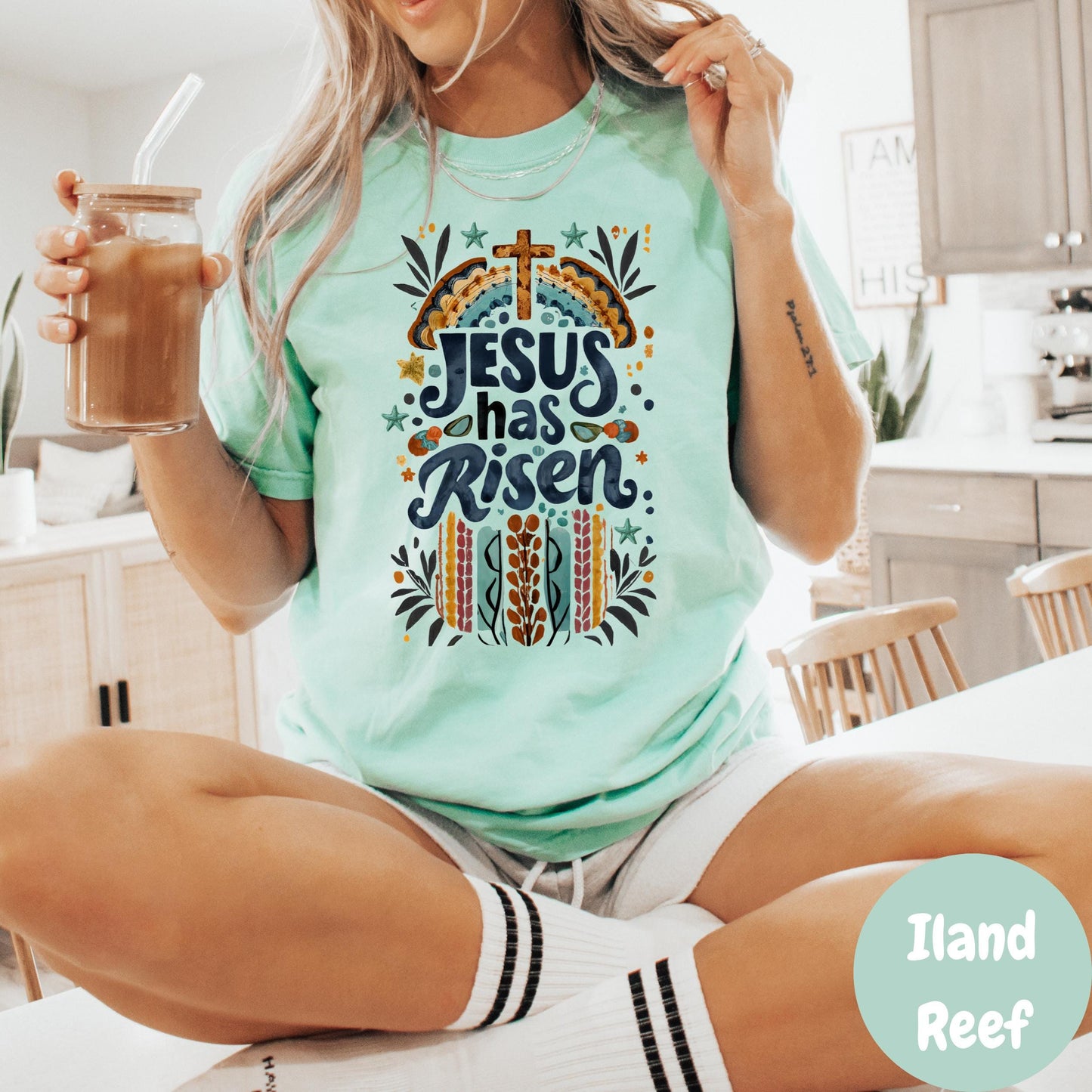 Jesus Has Risen Shirt, Comfort Colors® Retro Christian Tee, Easter Faith Graphic Shirt for Women, Resurrection Sunday Shirt, He Is Risen Tee