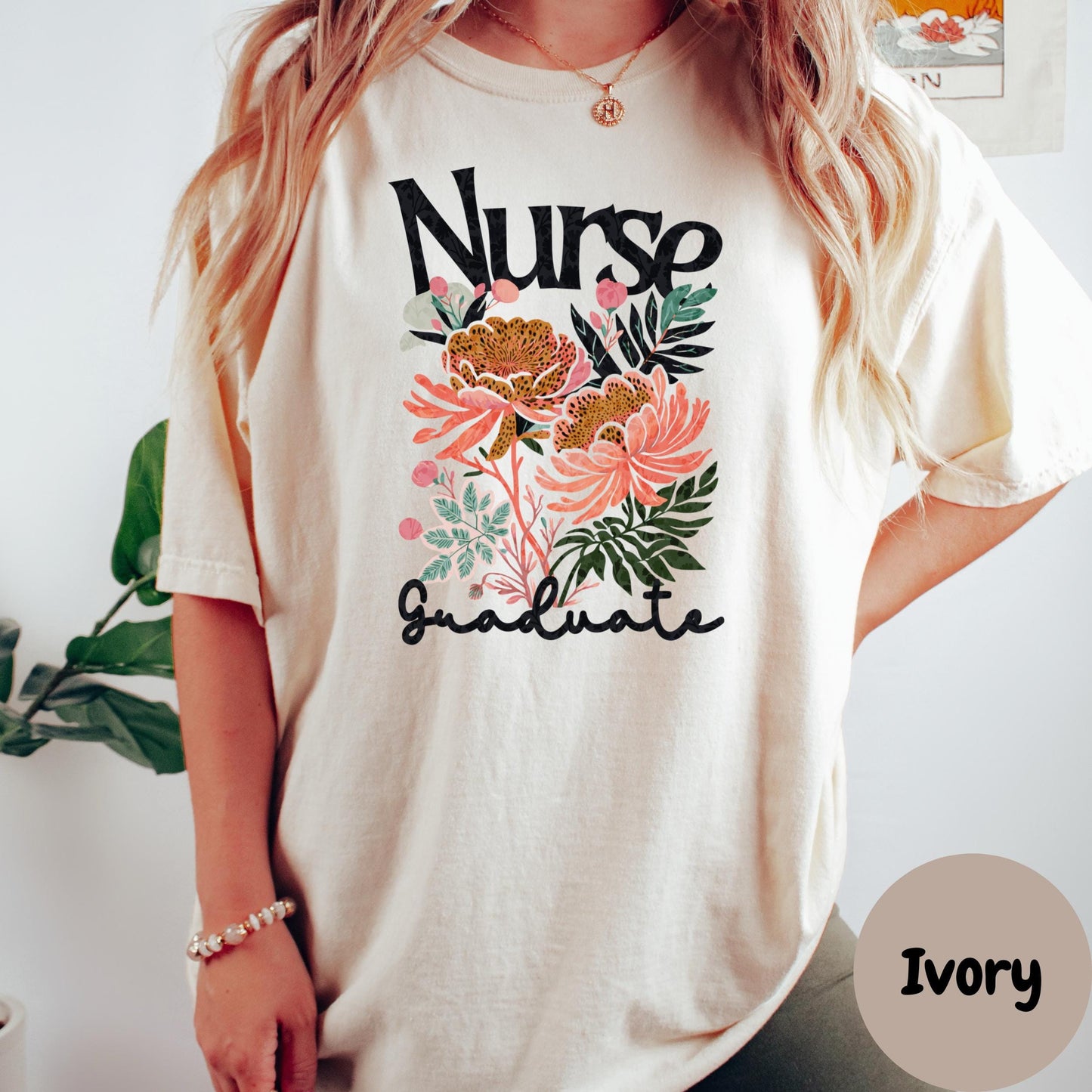 Nurse Graduate Shirt, Comfort Colors® Floral Nursing Graduation Tee, RN Graduate Gift for Her, Cute Medical School Tee, New Nurse Shirt