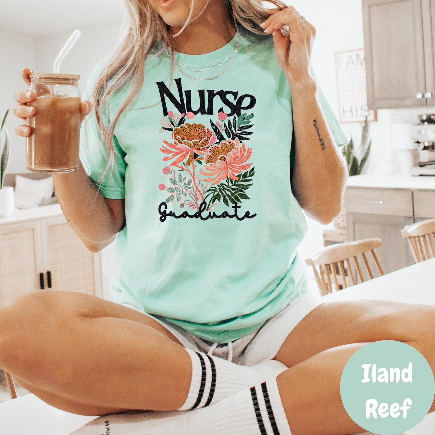 Nurse Graduate Shirt, Comfort Colors® Floral Nursing Graduation Tee, RN Graduate Gift for Her, Cute Medical School Tee, New Nurse Shirt